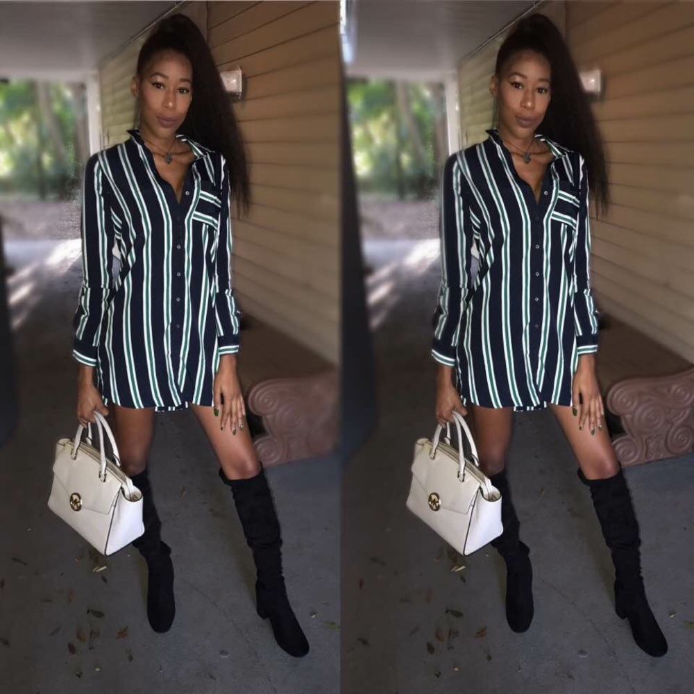 Stripped T-Shirt Dress